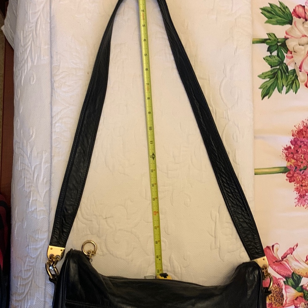 Black leather with leopard print.  Gold details - Picture 7 of 8